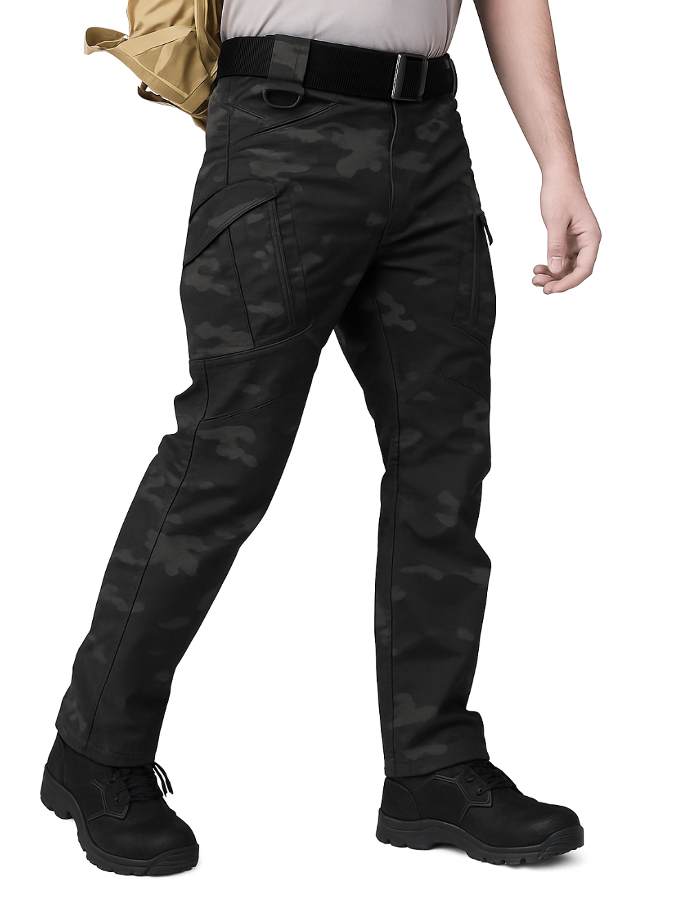 Pantalón impermeable con múltiples bolsillos y cierre con cremallera