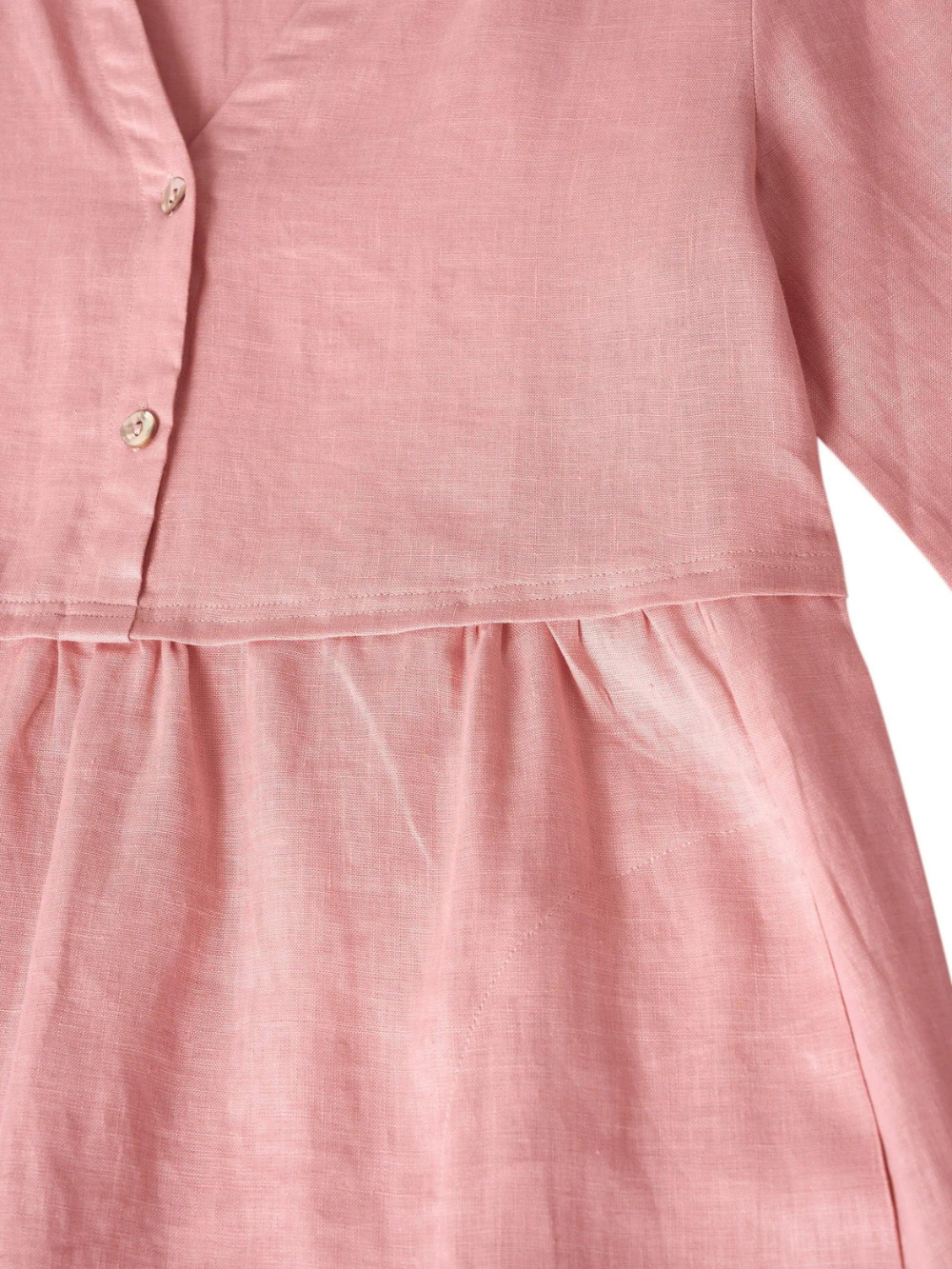 Vestido Luna de lino con botones y bolsillos