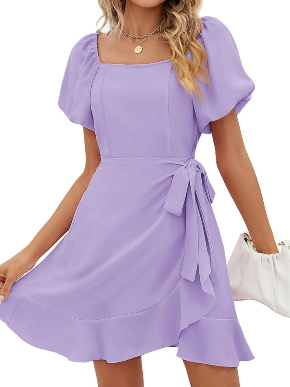 Vestido Sampeel para verano con manga abombada