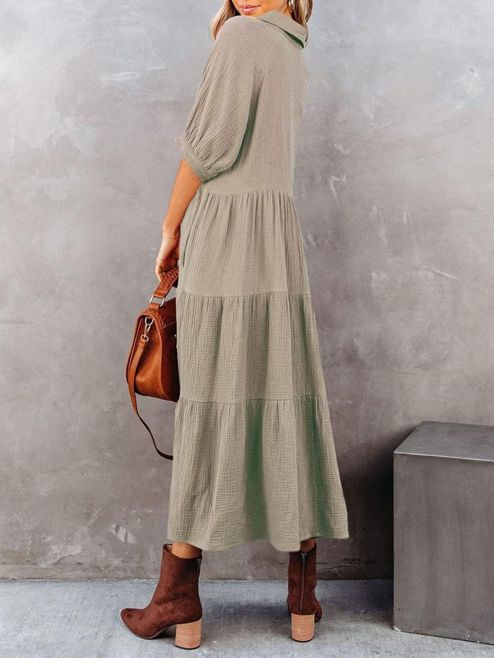 Vestido Carmela con bolsillos y corte fluido