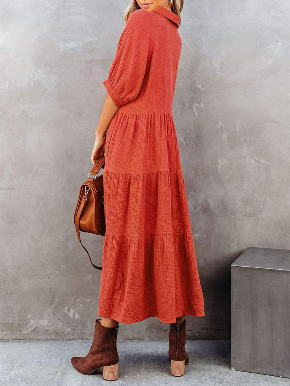 Vestido Carmela con bolsillos y corte fluido