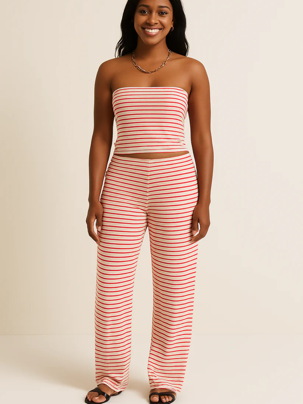 Conjunto verano casual a rayas