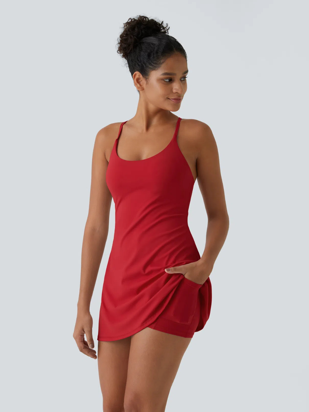 Vestido deportivo sin espalda 2 en 1