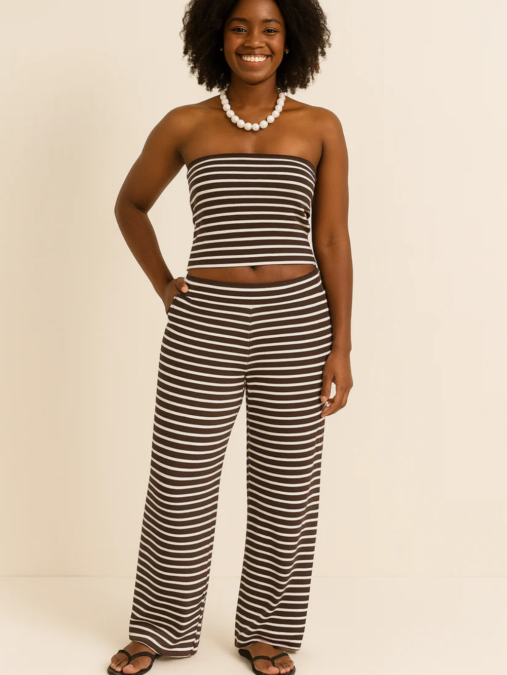 Conjunto verano casual a rayas