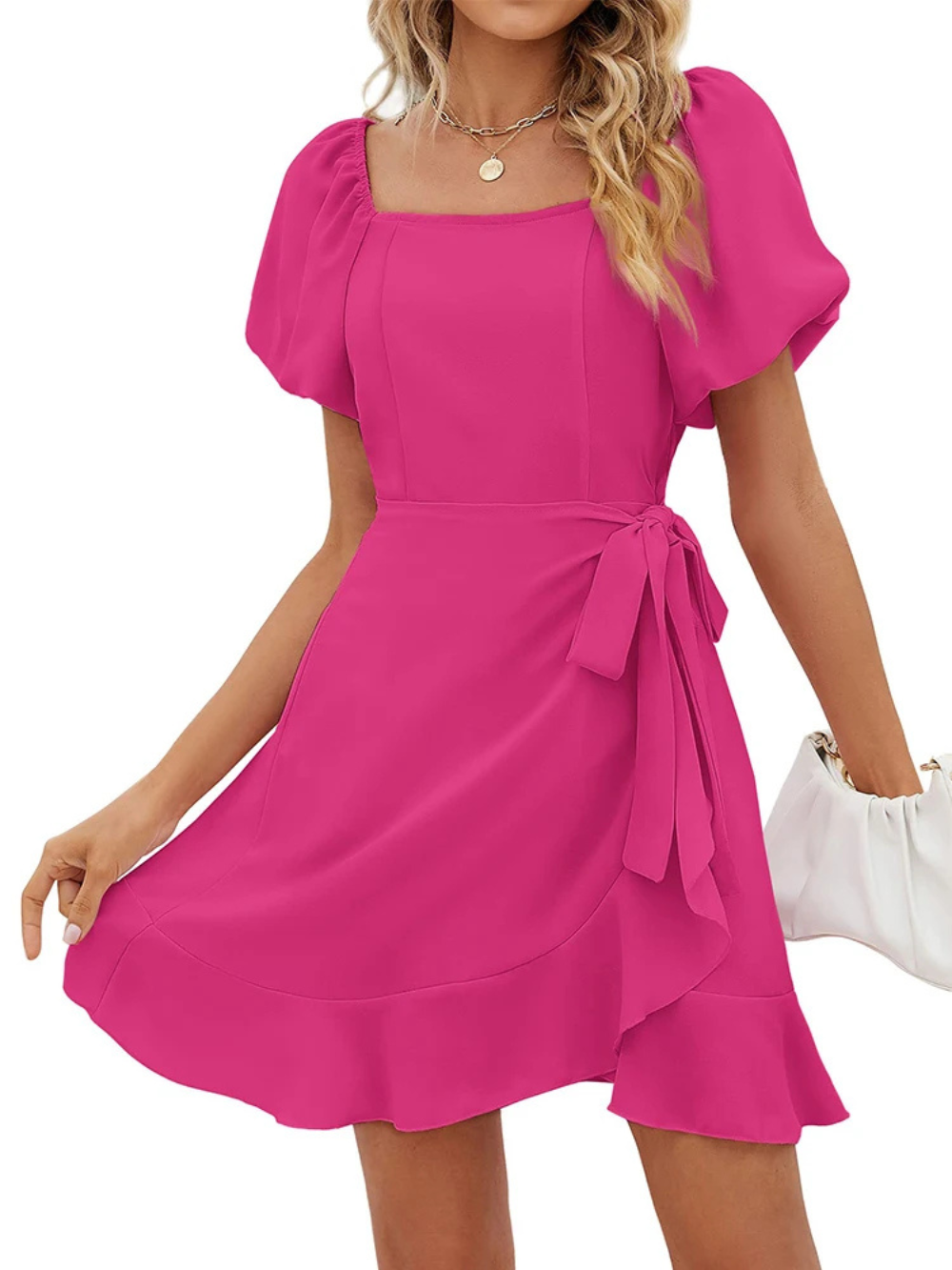 Vestido Sampeel para verano con manga abombada