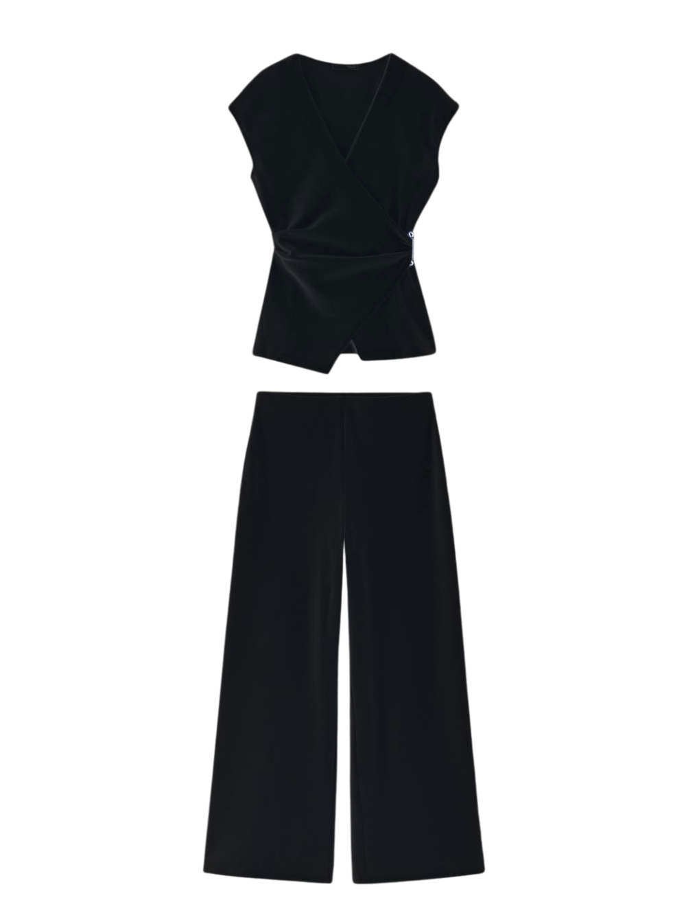 Conjunto Palmira de top asimétrico y pantalón fluido