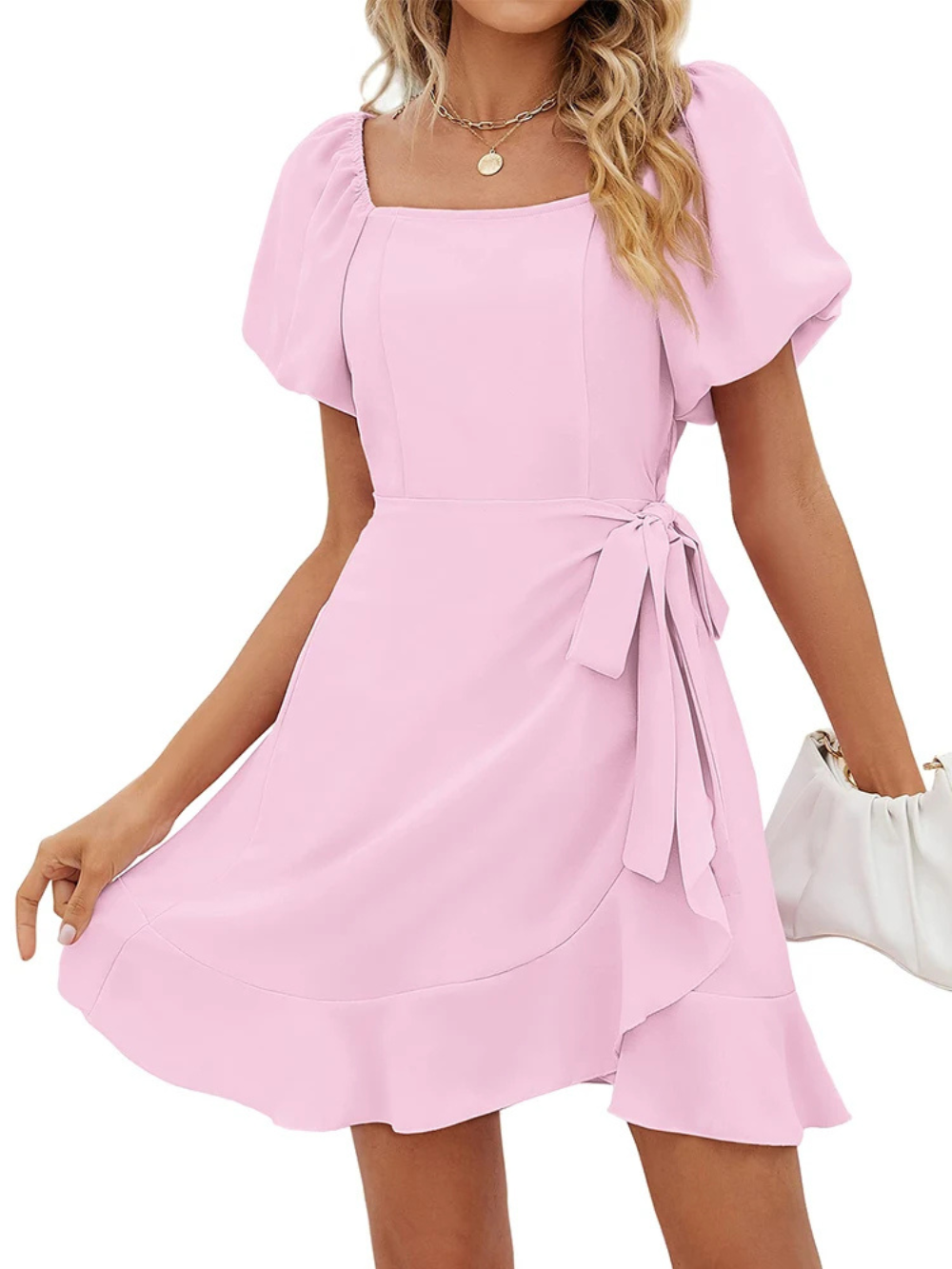 Vestido Sampeel para verano con manga abombada