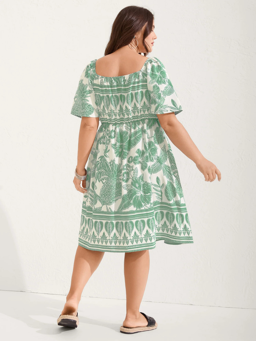 Vestido Midi Estampado Boho con corte entallado
