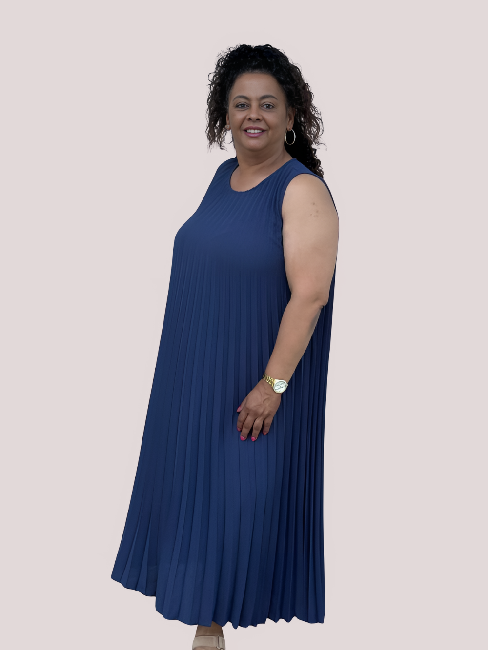 Vestido largo plisado Sharina