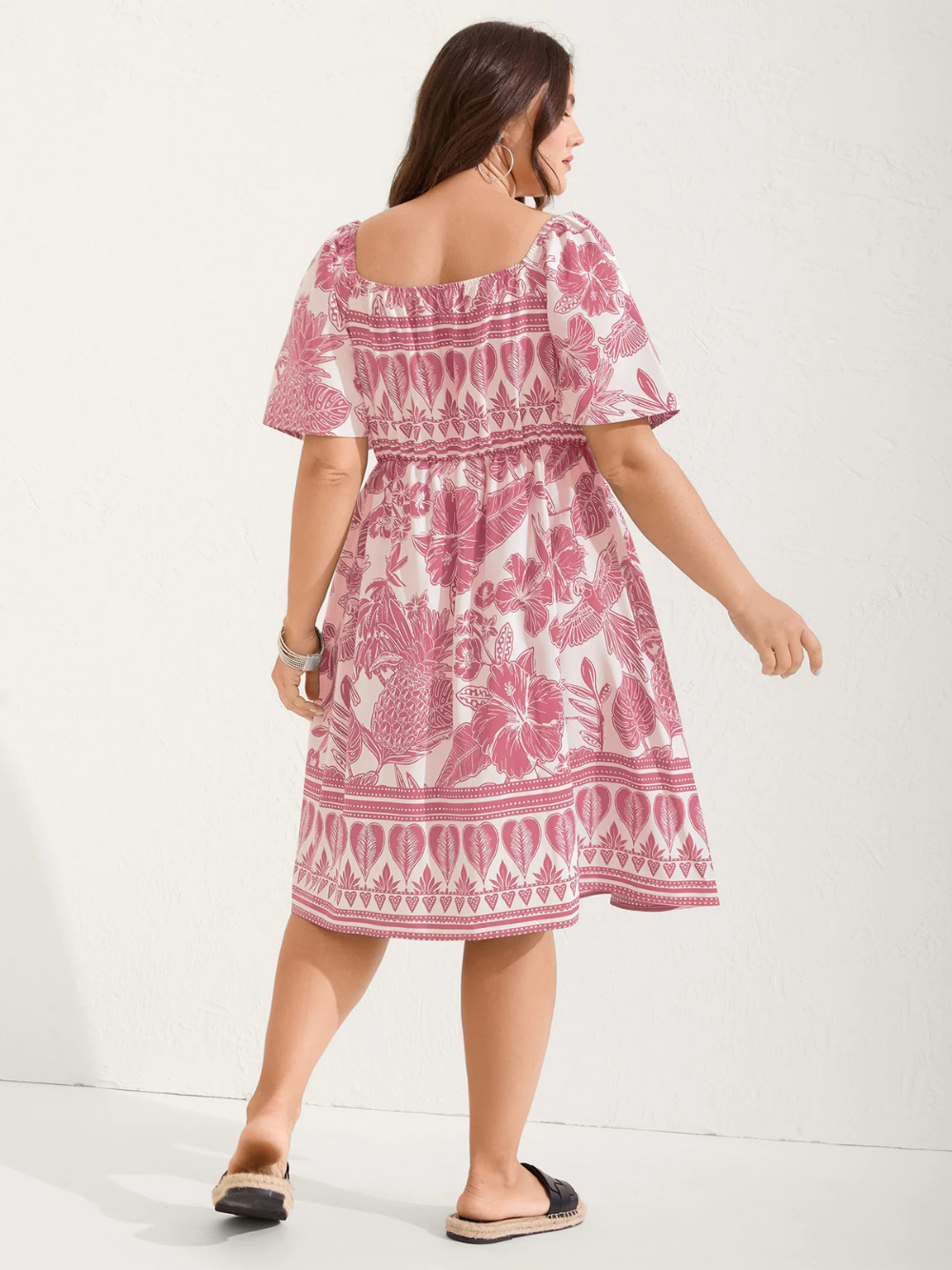 Vestido Midi Estampado Boho con corte entallado