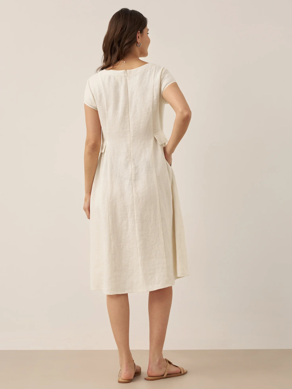 Vestido Alexa de lino con bolsillos