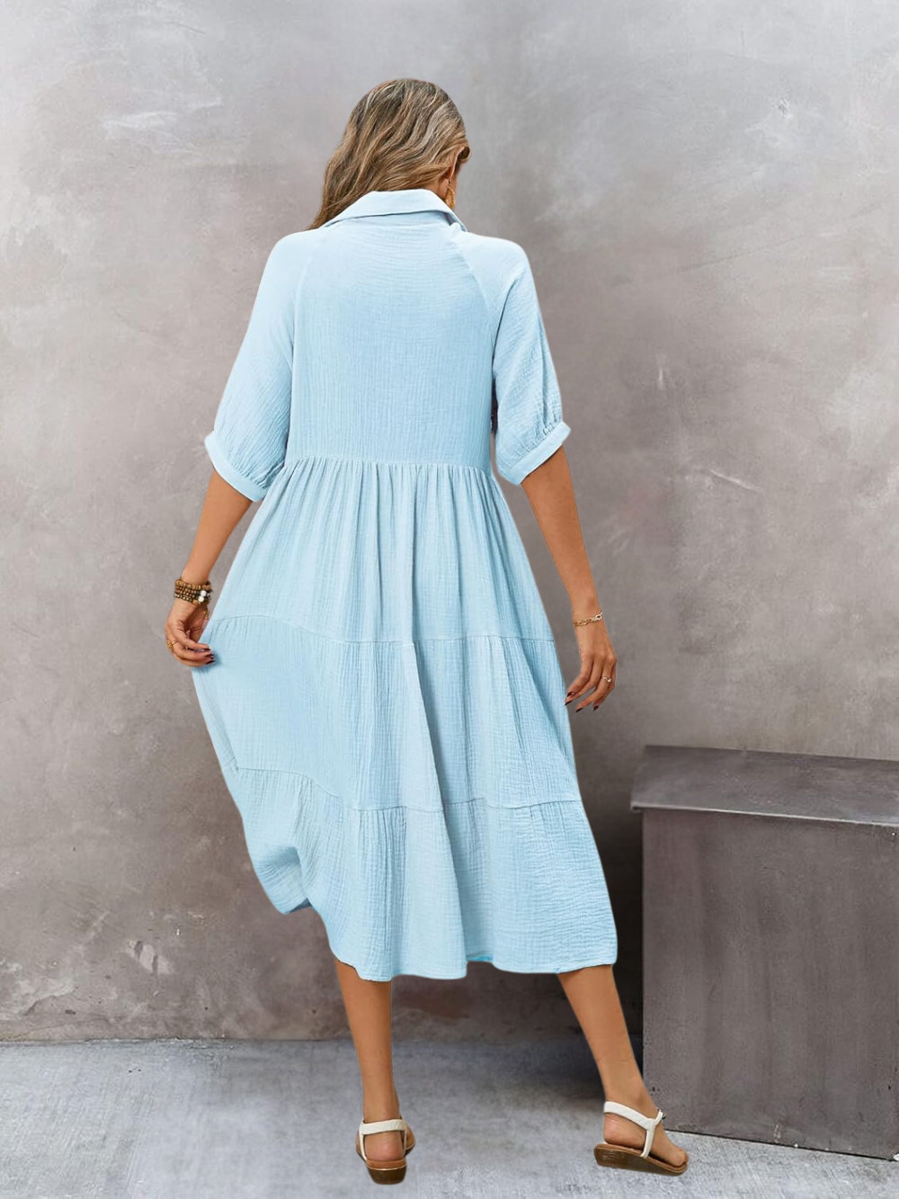Vestido Carmela con bolsillos y corte fluido