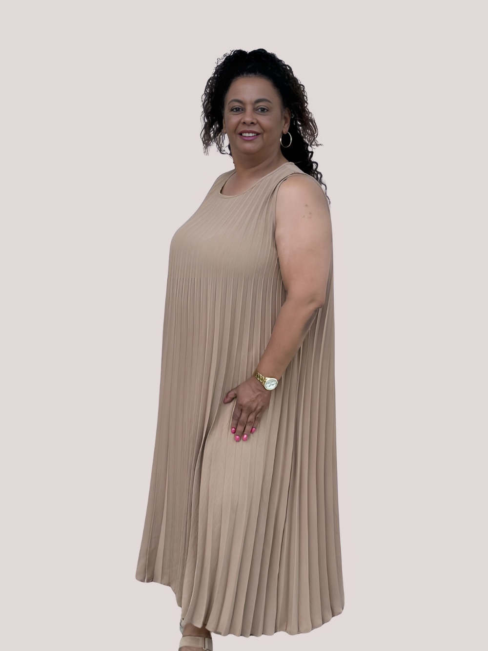 Vestido largo plisado Sharina