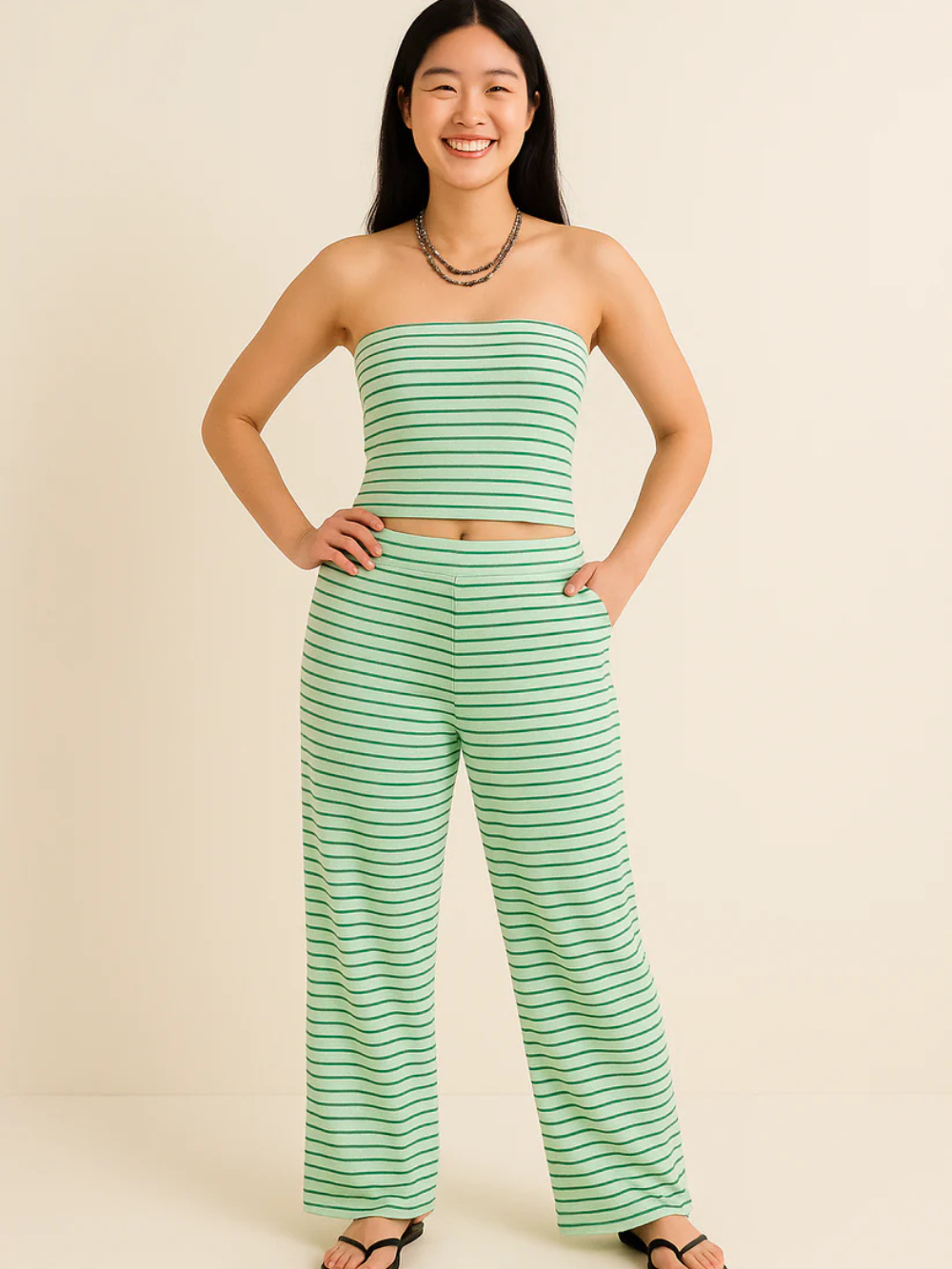 Conjunto verano casual a rayas