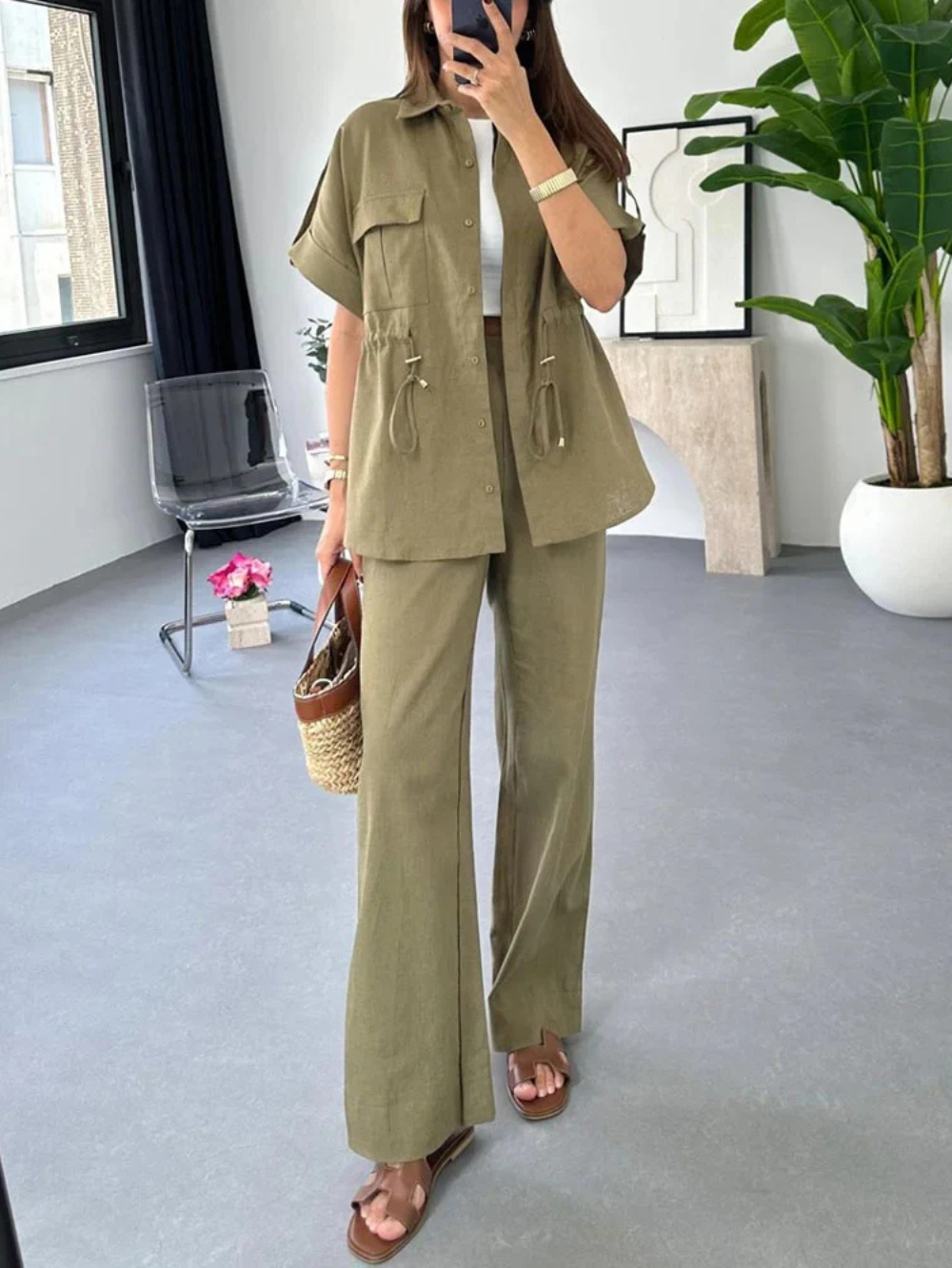 Conjunto Cargo De Lino