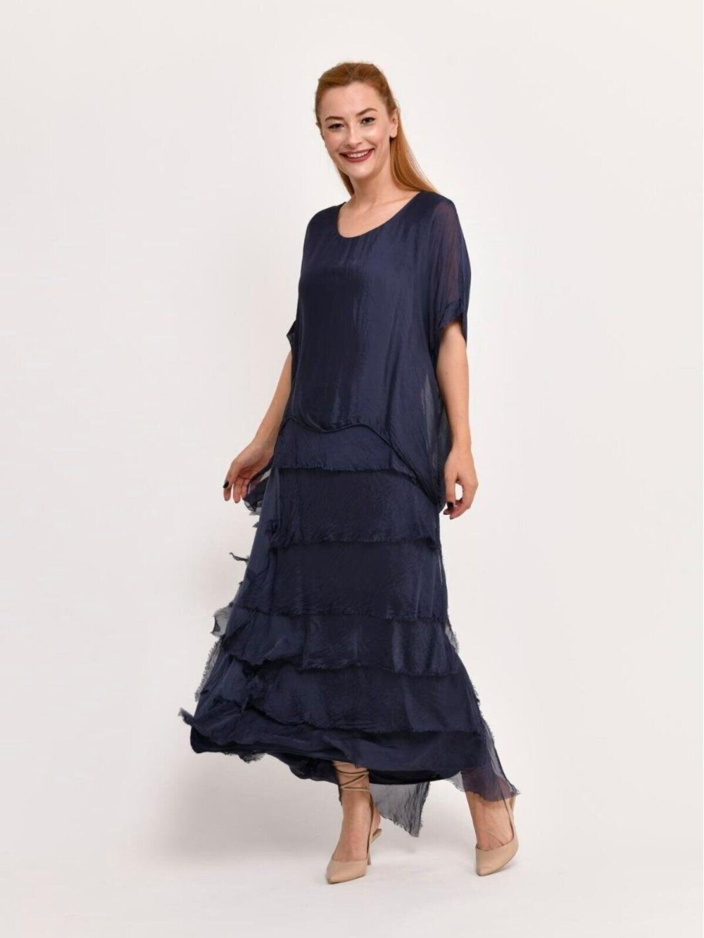 Vestido Largo con Volantes