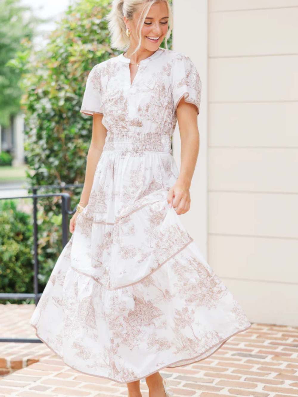 Vestido Clásico Maxi Estampado Vintage