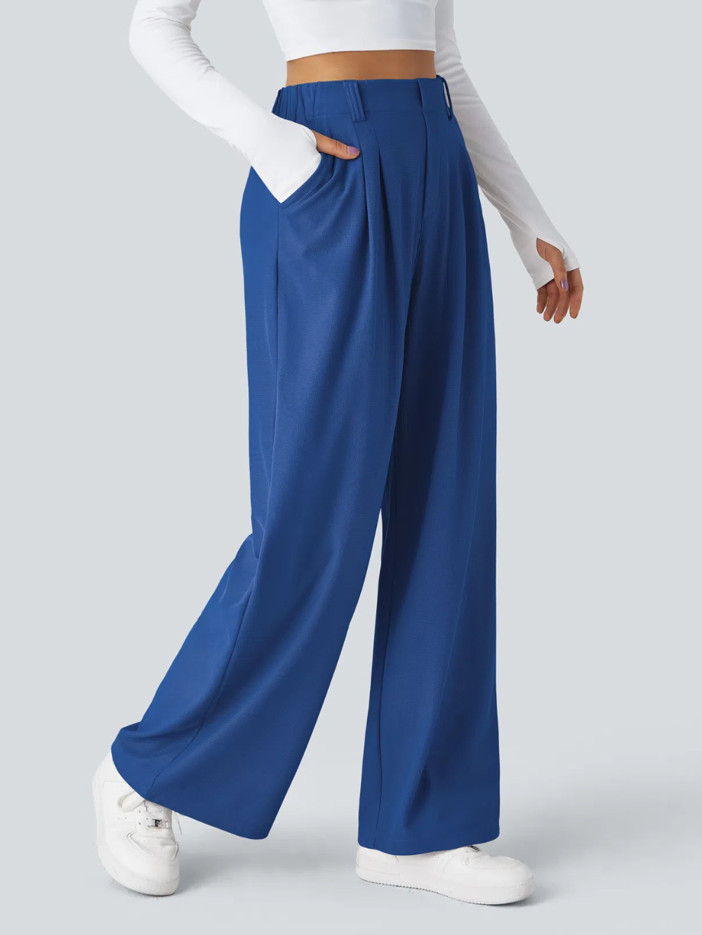Pantalón Palazzo Elástico con Bolsillos