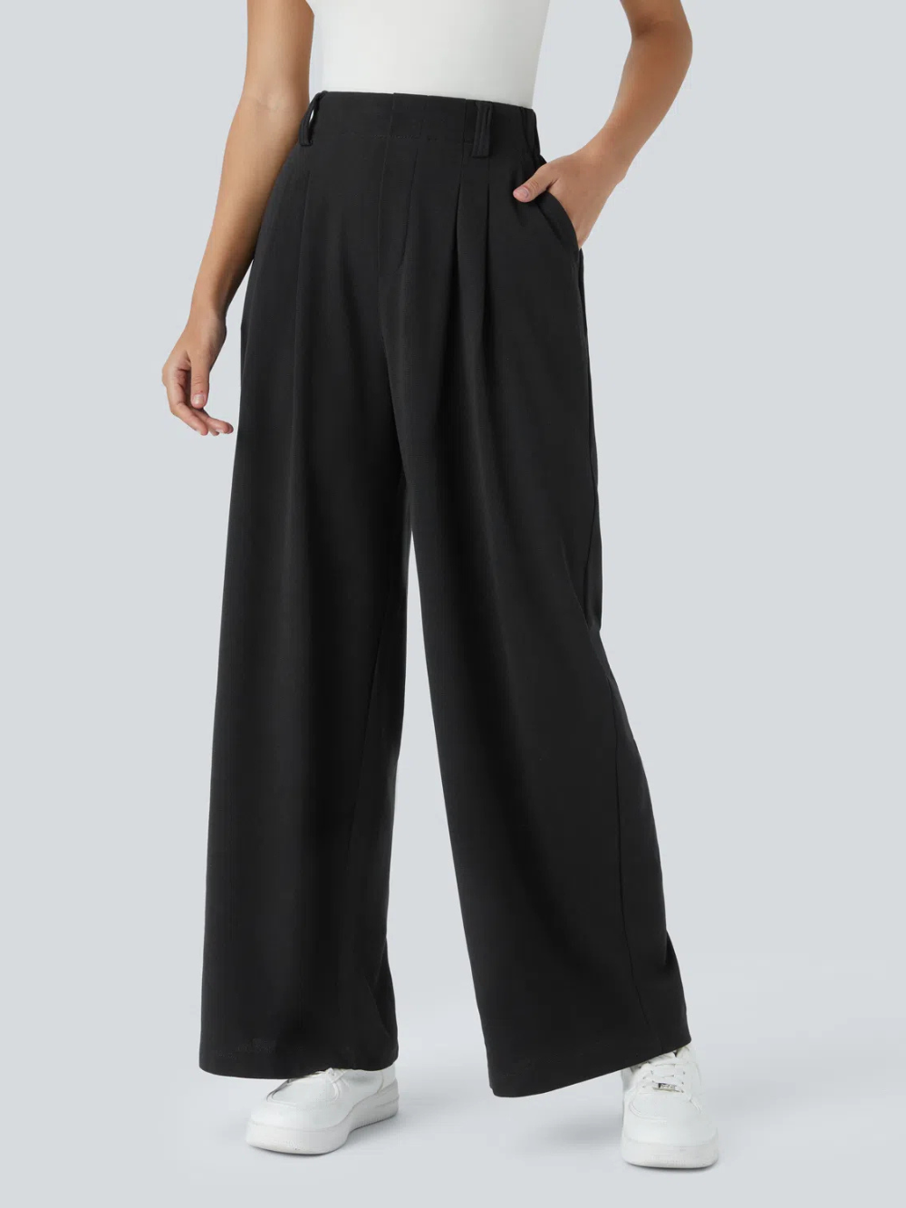 Pantalón Palazzo Elástico con Bolsillos