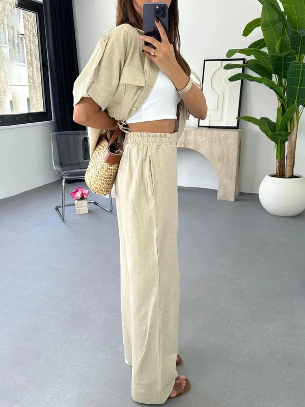 Conjunto Cargo De Lino