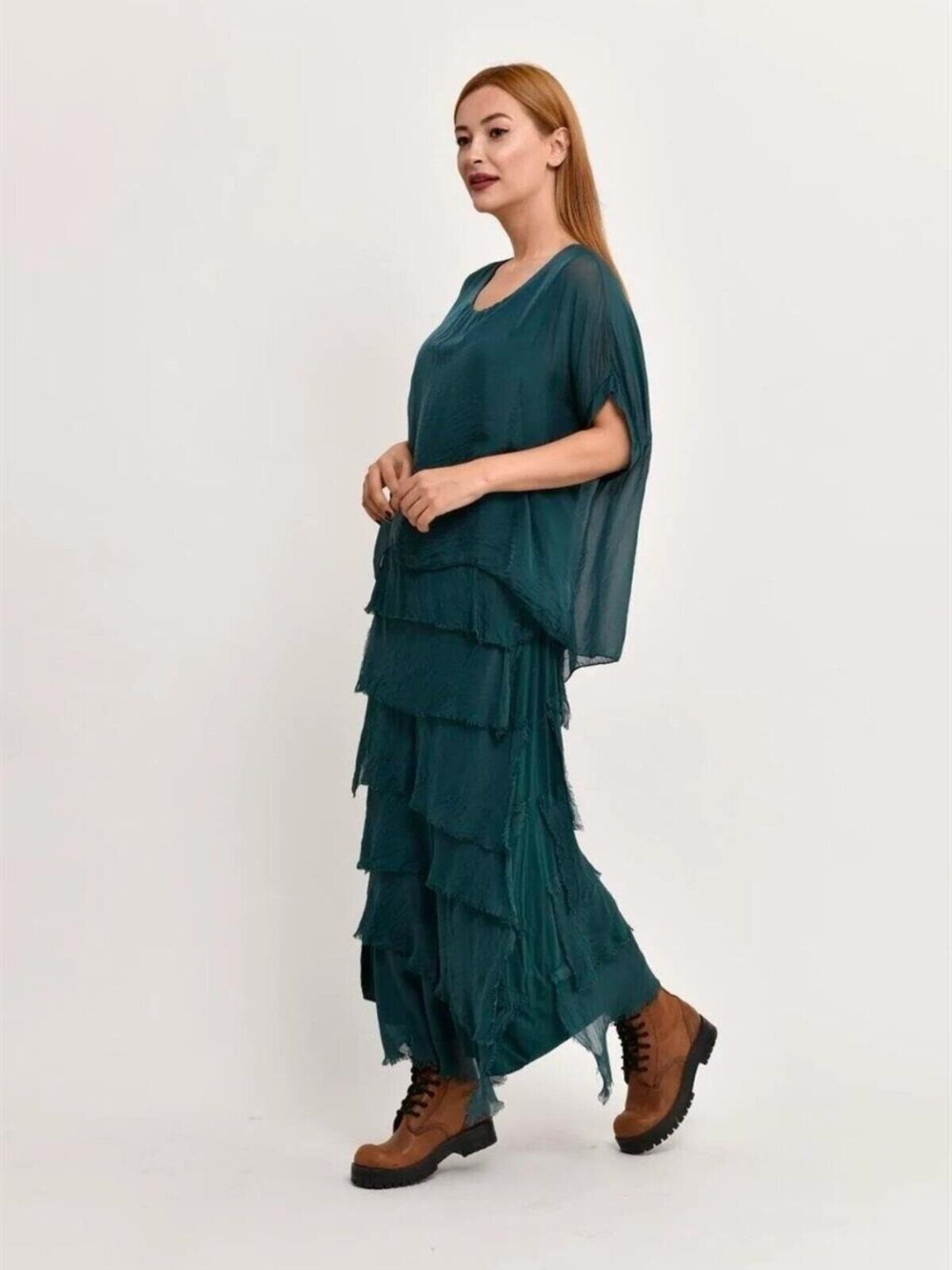 Vestido Largo con Volantes