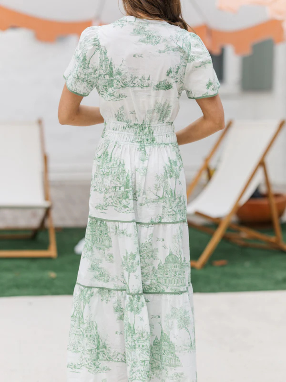Vestido Clásico Maxi Estampado Vintage