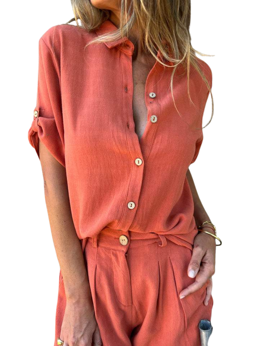 Conjunto Camisero de Algodón y Lino
