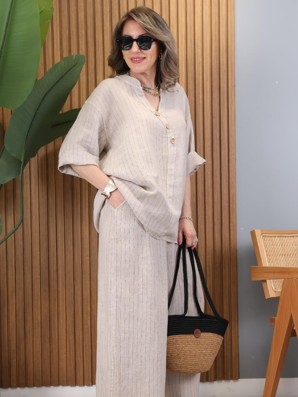Conjunto Capri de Algodón y Lino
