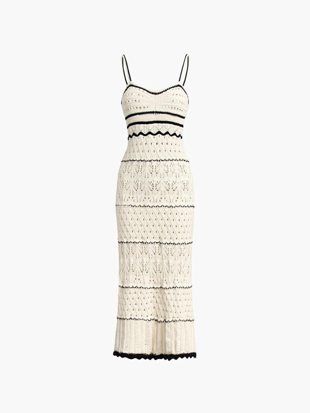 Vestido Largo de Hilo Crochet con Tirantes Finos