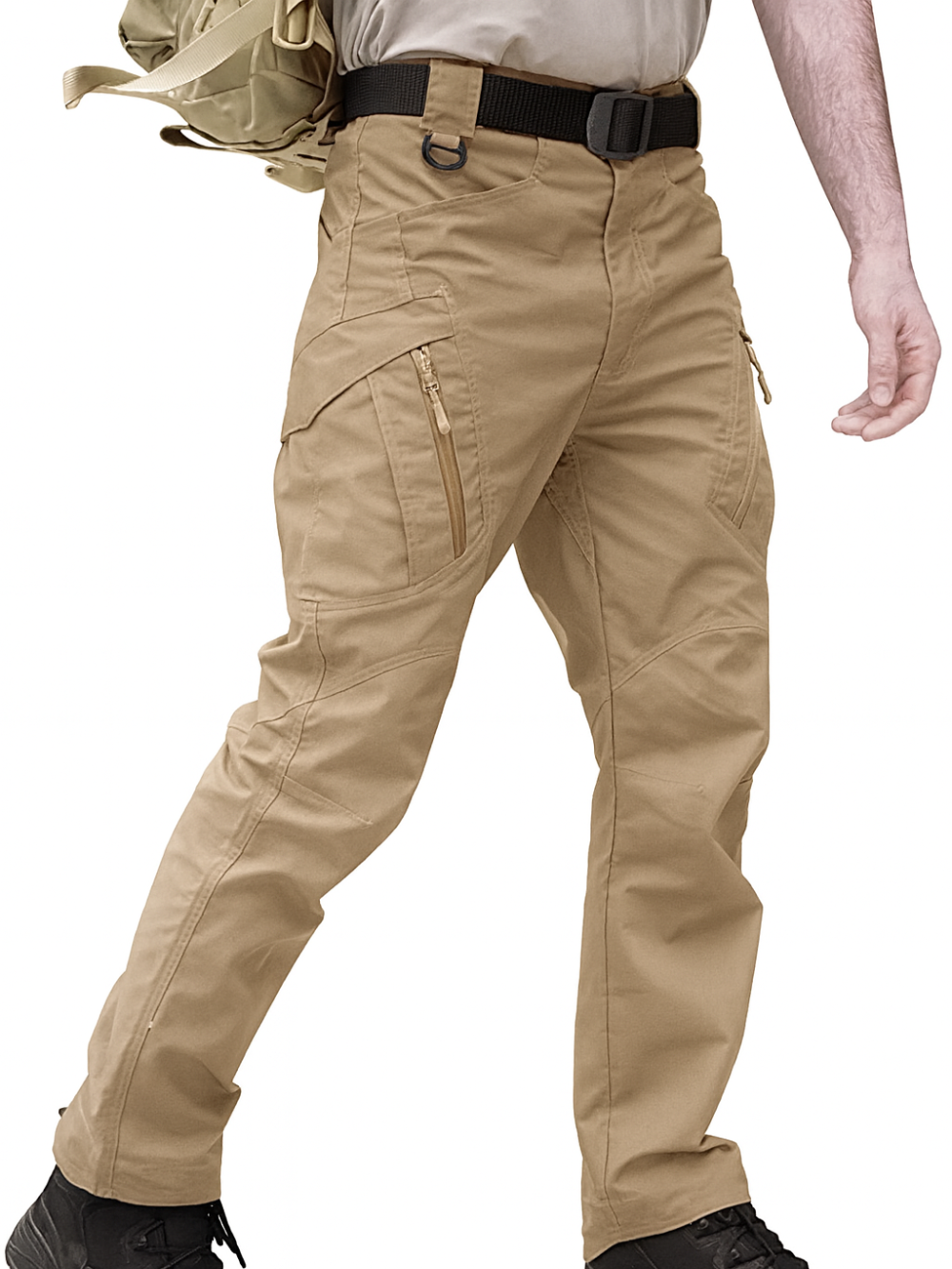Pantalón impermeable con múltiples bolsillos y cierre con cremallera