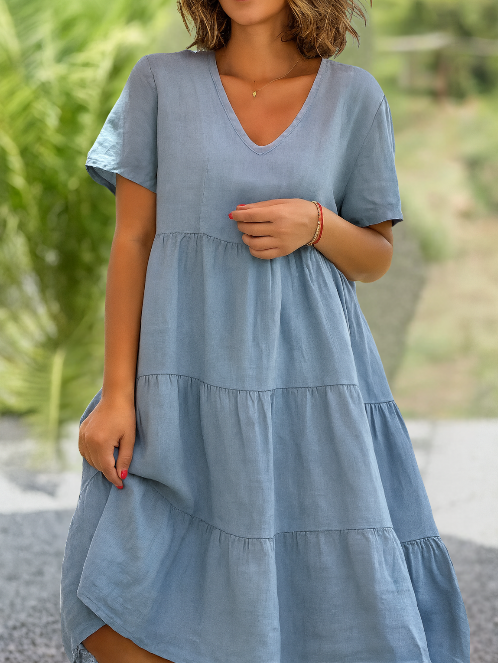 Vestido Midi Algodón y Lino