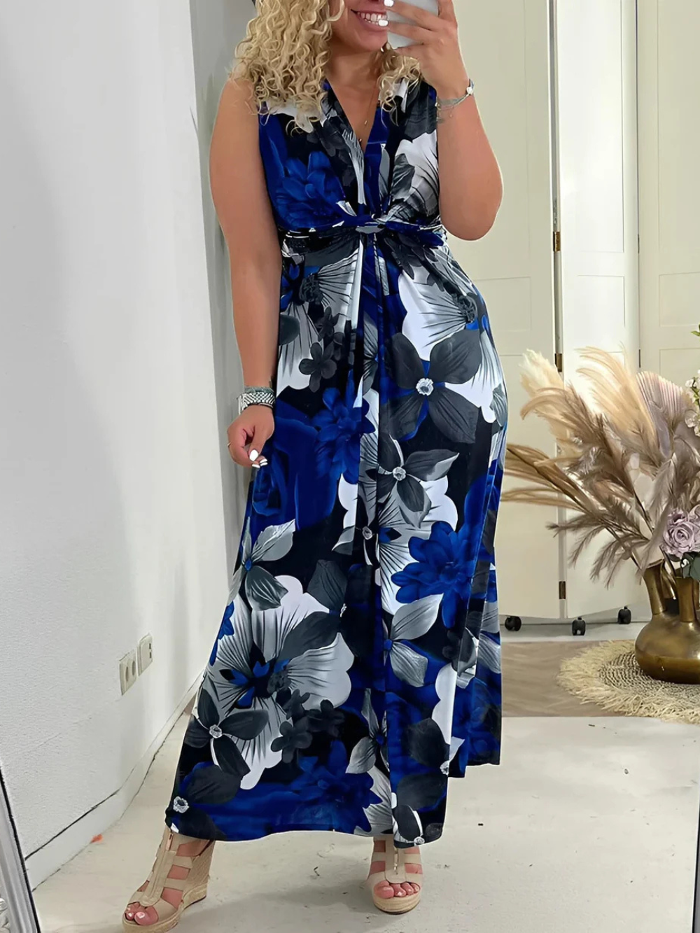 Vestido Largo Floral sin Mangas (Oferta 2X1)
