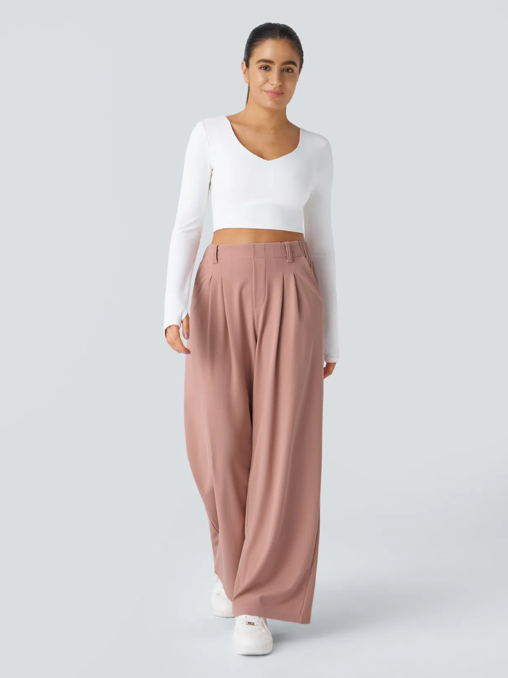 Pantalón Palazzo Elástico con Bolsillos