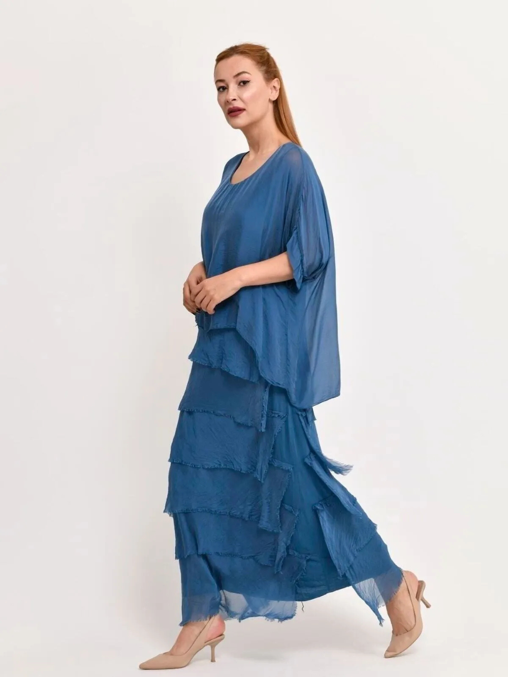 Vestido Largo con Volantes