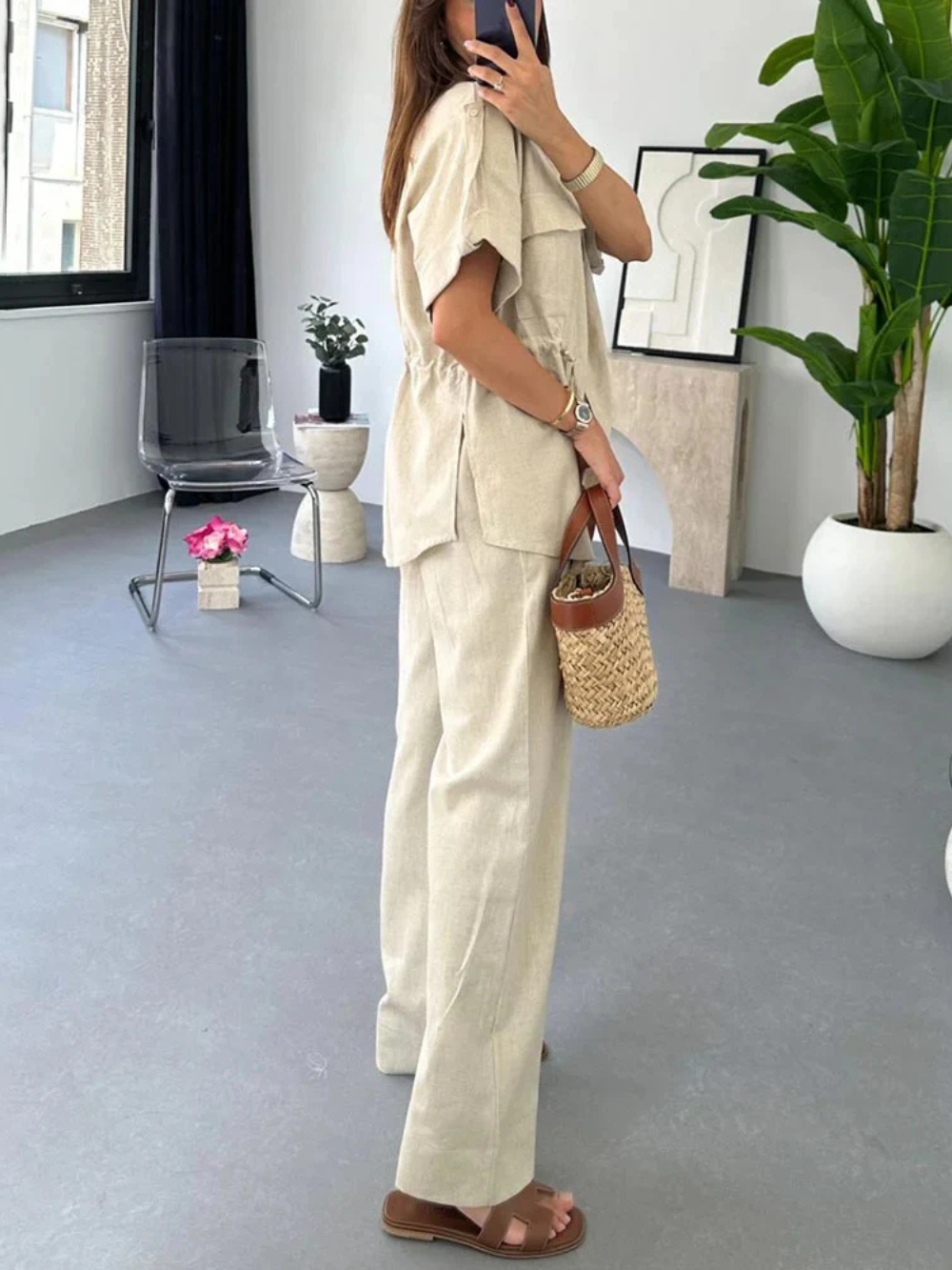 Conjunto Cargo De Lino