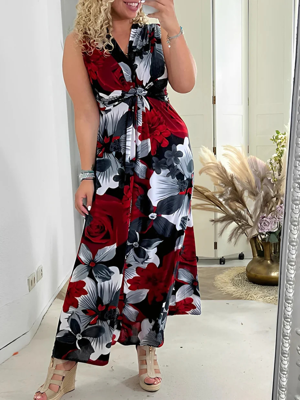 Vestido Largo Floral sin Mangas (Oferta 2X1)