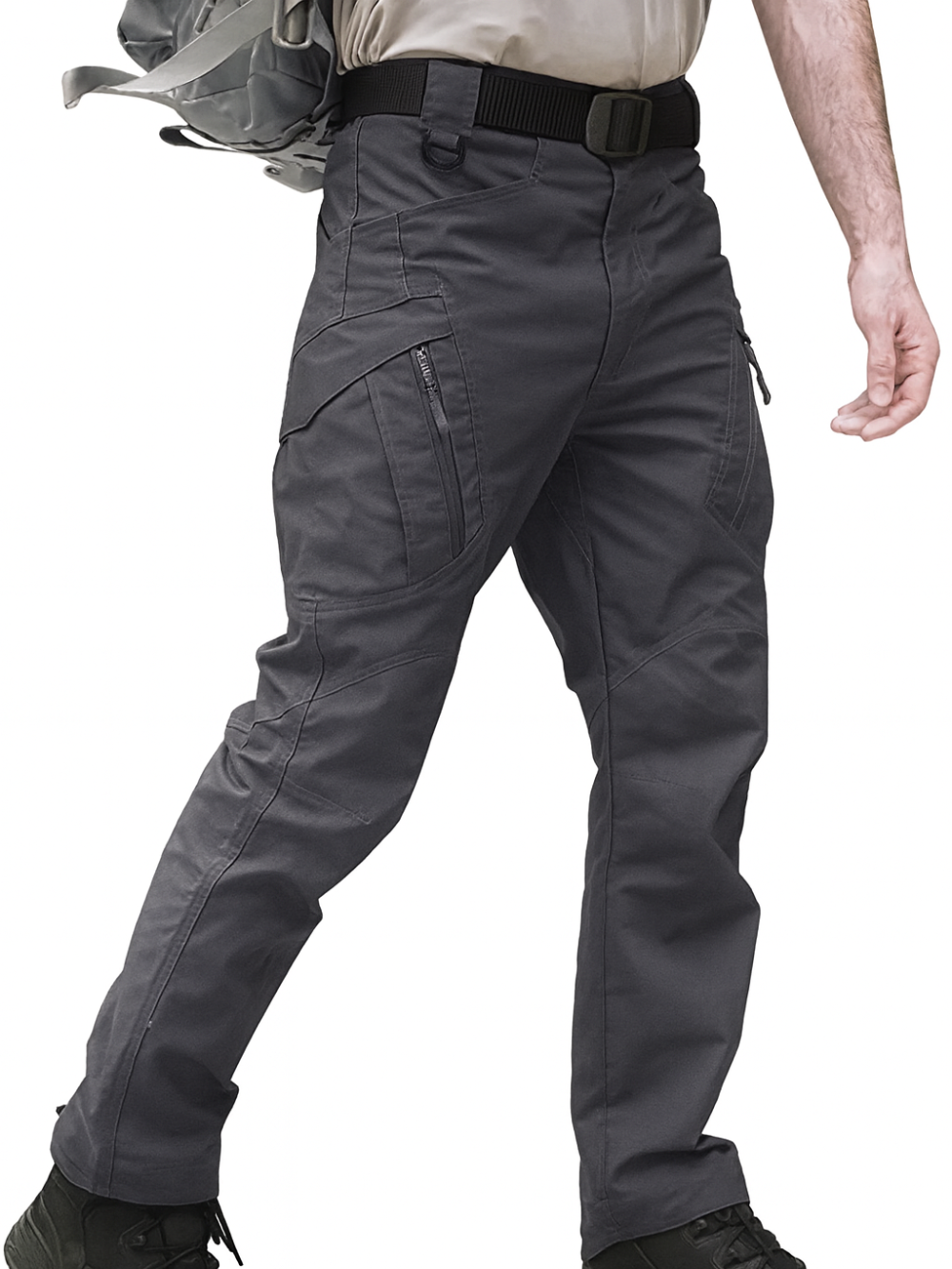 Pantalón impermeable con múltiples bolsillos y cierre con cremallera