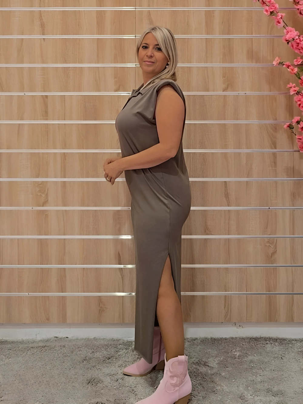 Vestido Polo Largo con Hombreras
