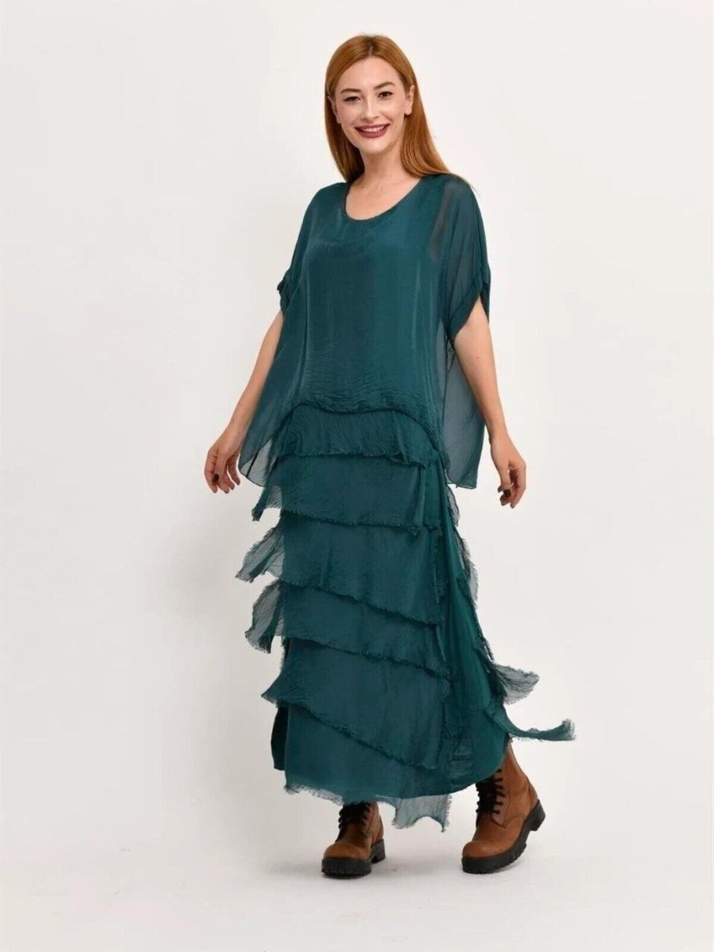 Vestido Largo con Volantes
