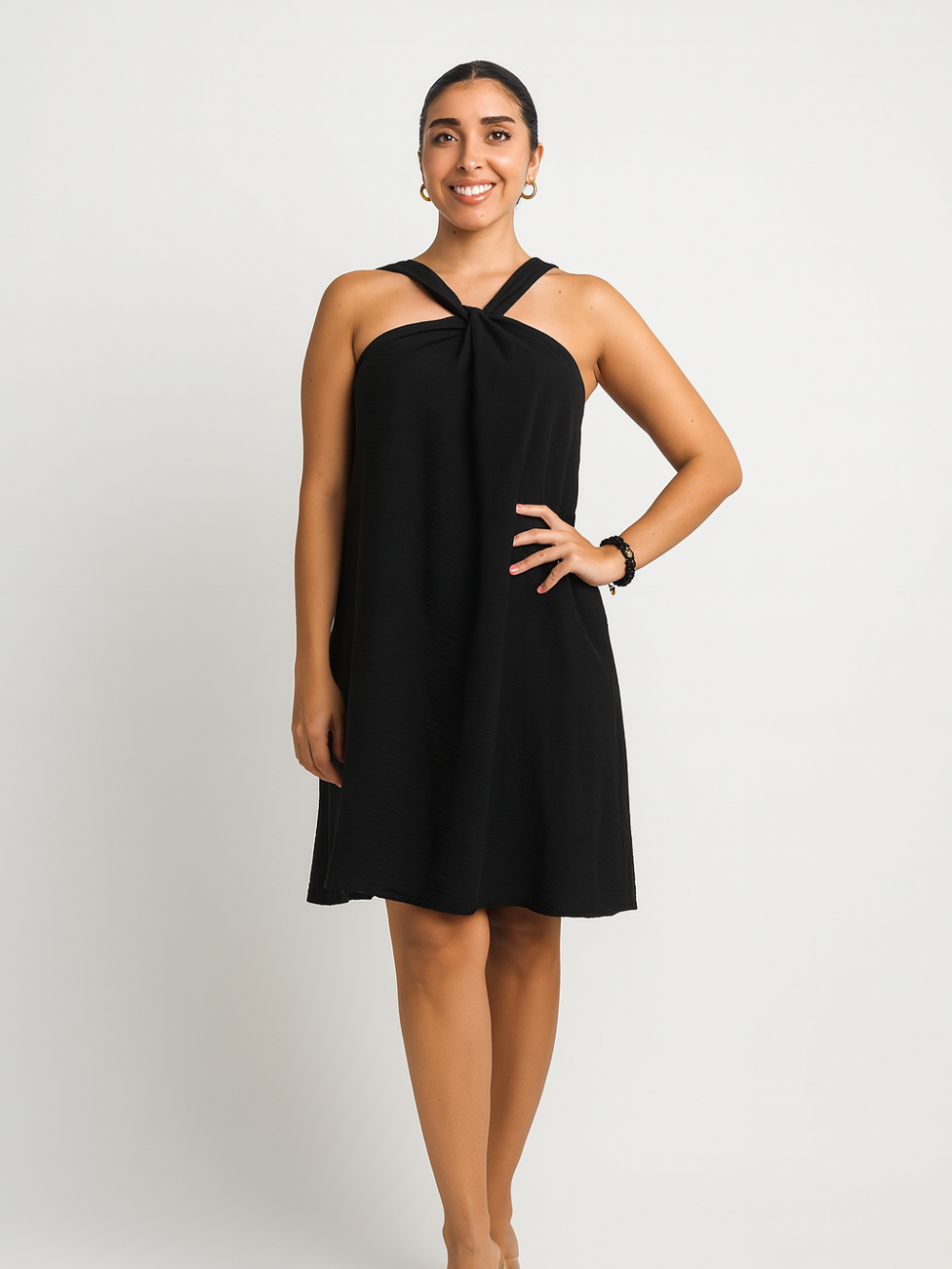 Vestido Suelto de Tirantas Cruzadas