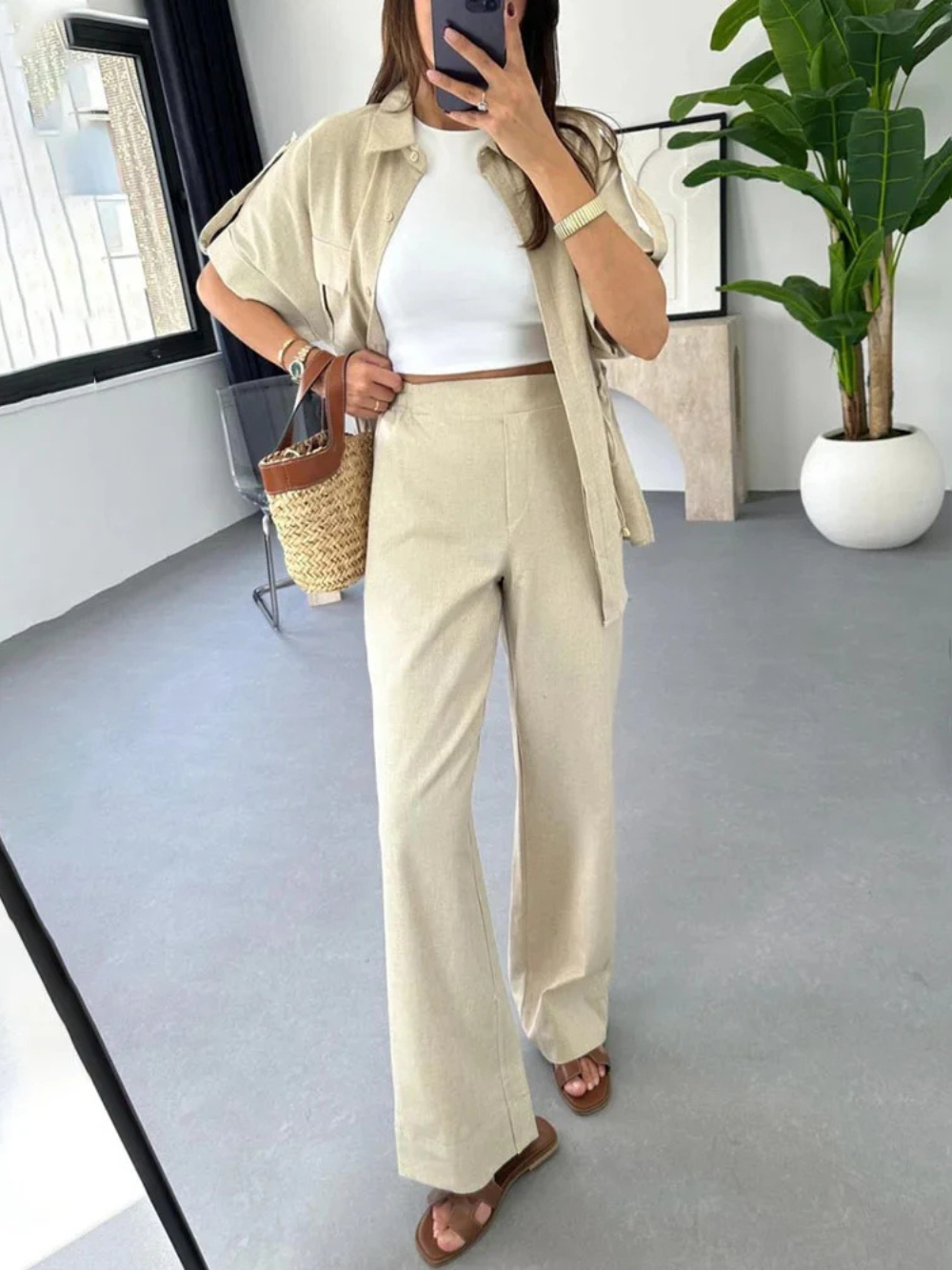 Conjunto Cargo De Lino