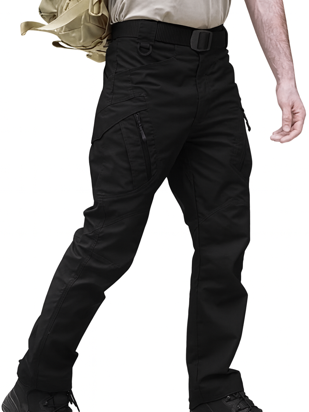 Pantalón impermeable con múltiples bolsillos y cierre con cremallera