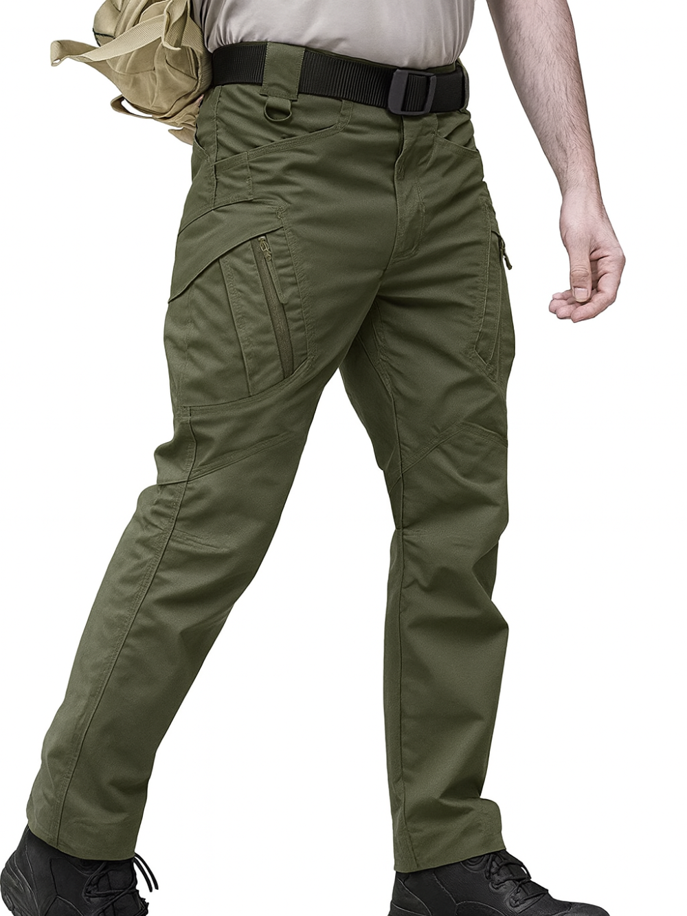 Pantalón impermeable con múltiples bolsillos y cierre con cremallera