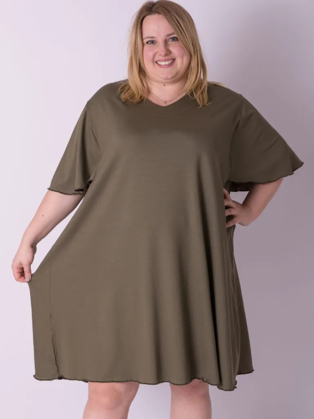 Vestido Midi Karin Manga Corta