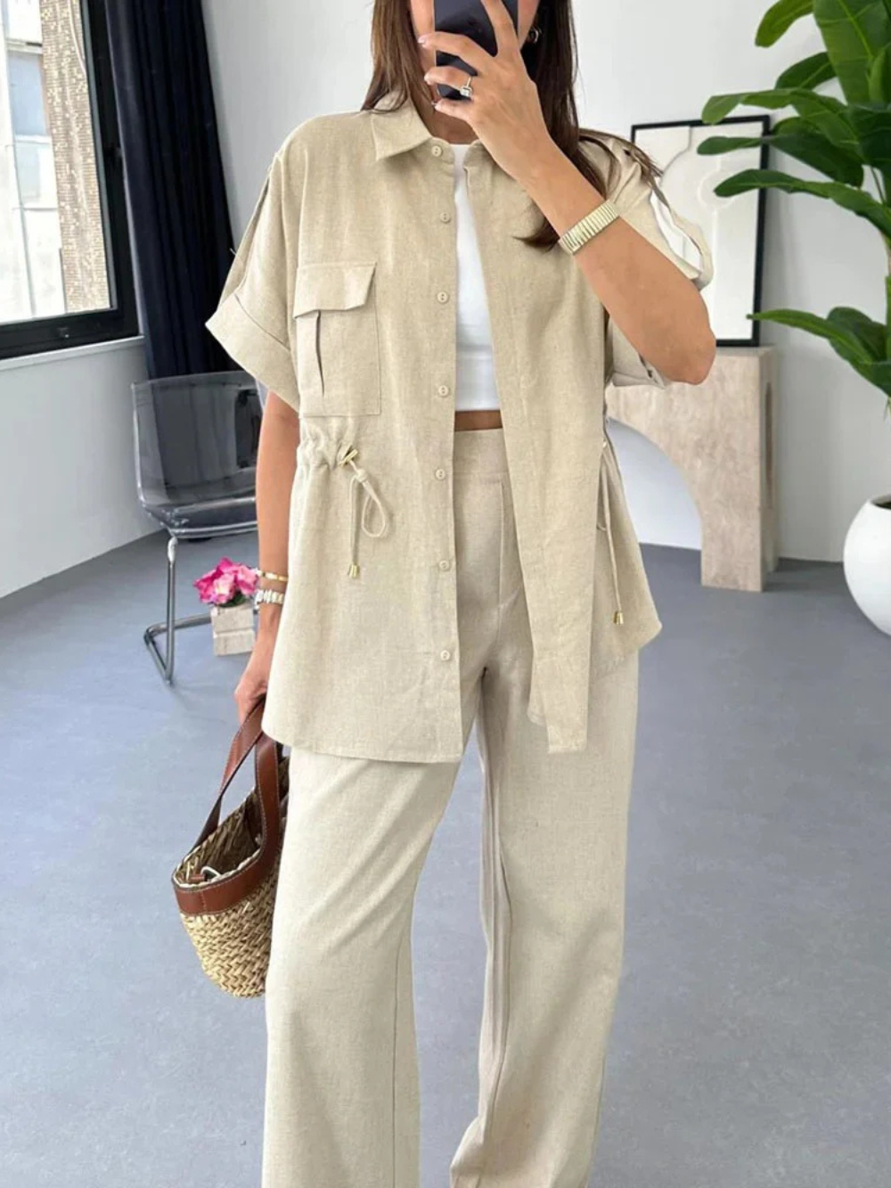 Conjunto Cargo De Lino