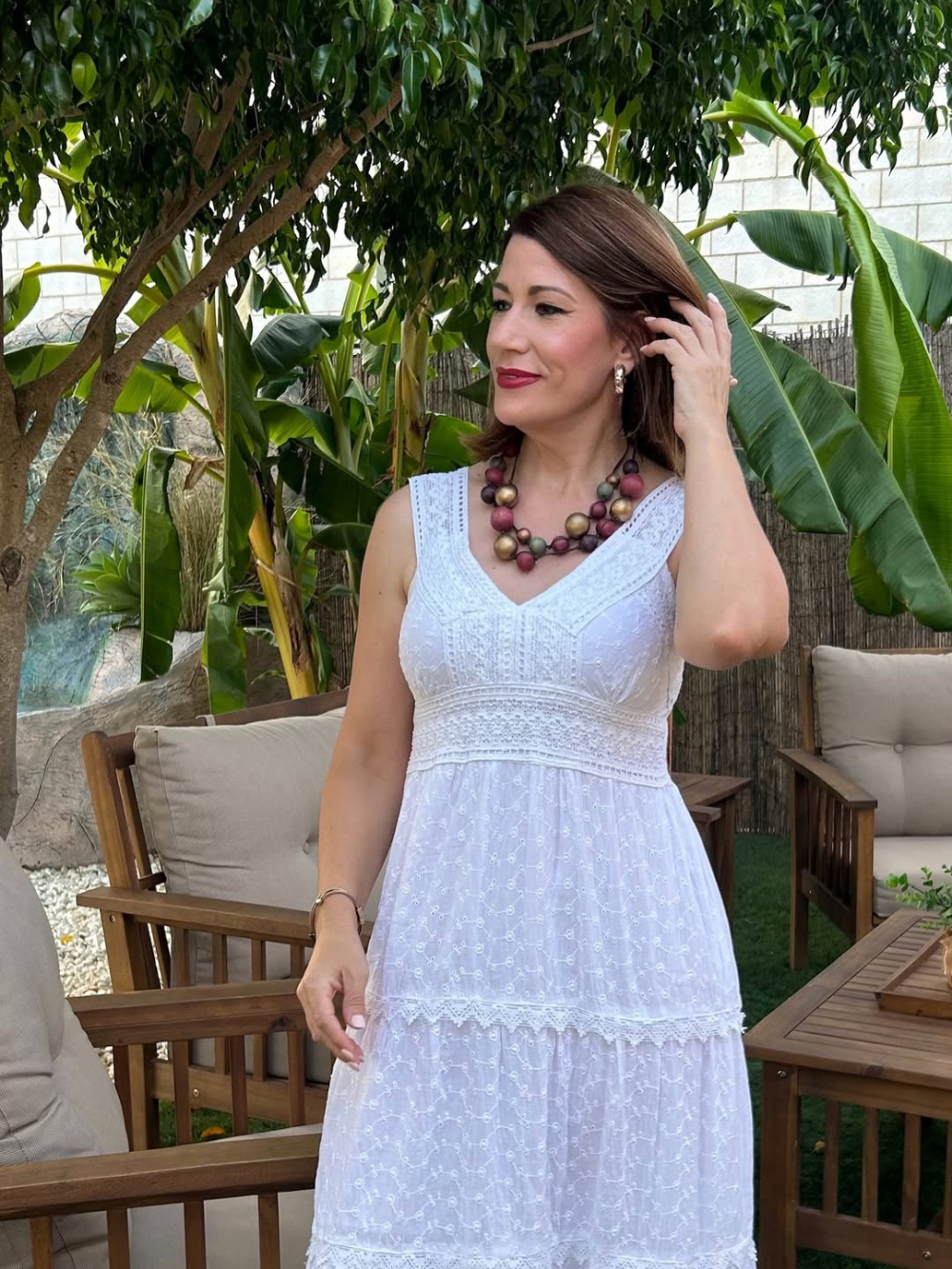Vestido Largo Boho Chic con Encaje y Bordado
