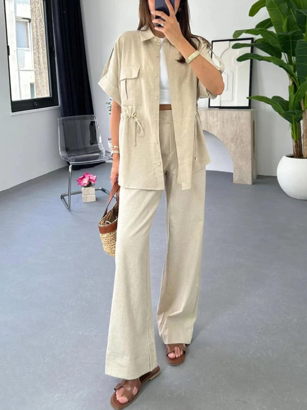 Conjunto Cargo De Lino