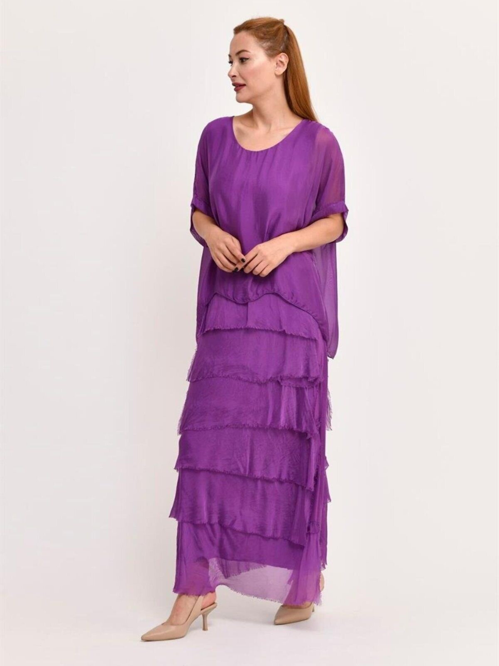 Vestido Largo con Volantes