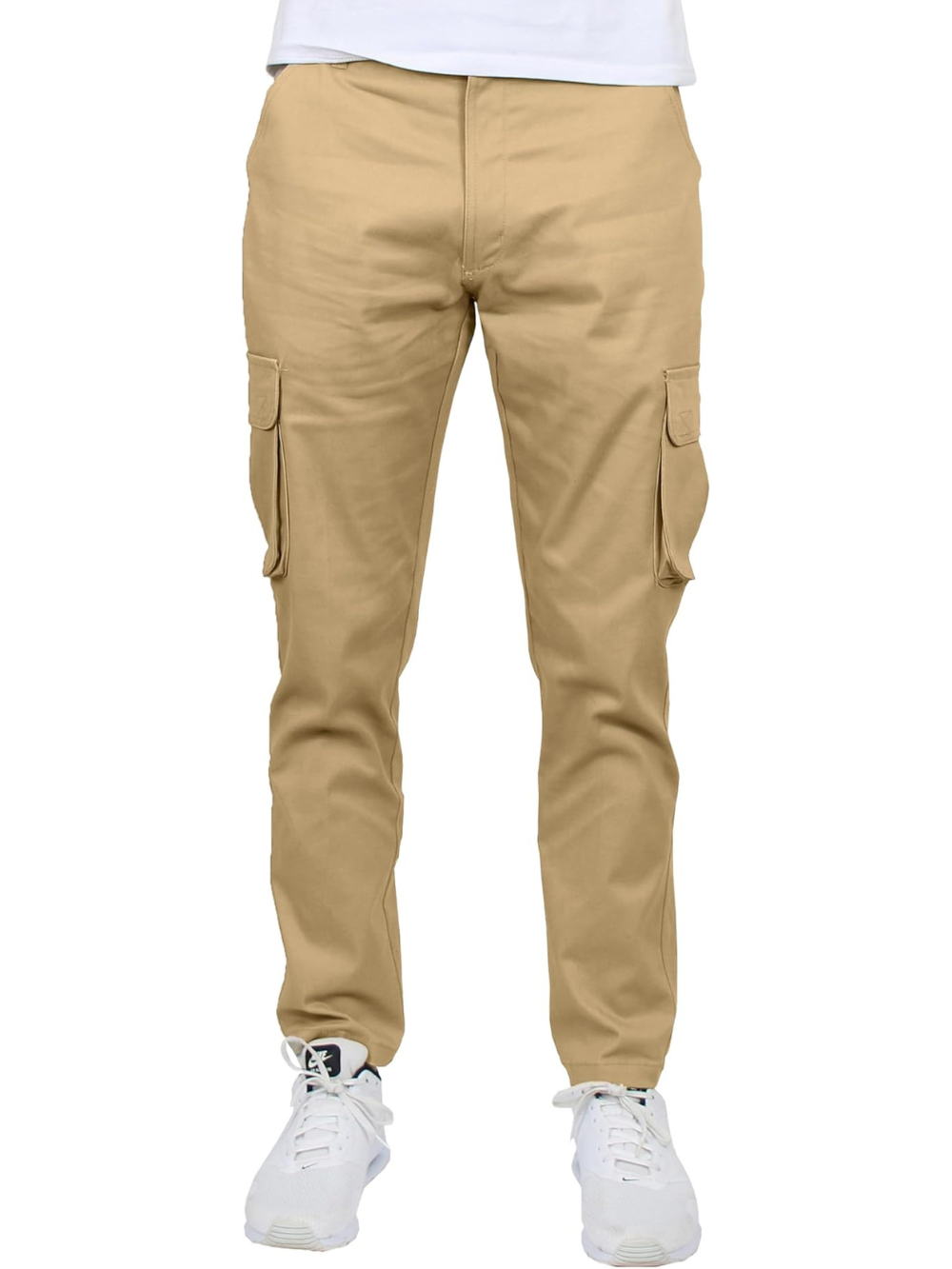 Pantalón cargo elástico de hombre con bolsillos laterales