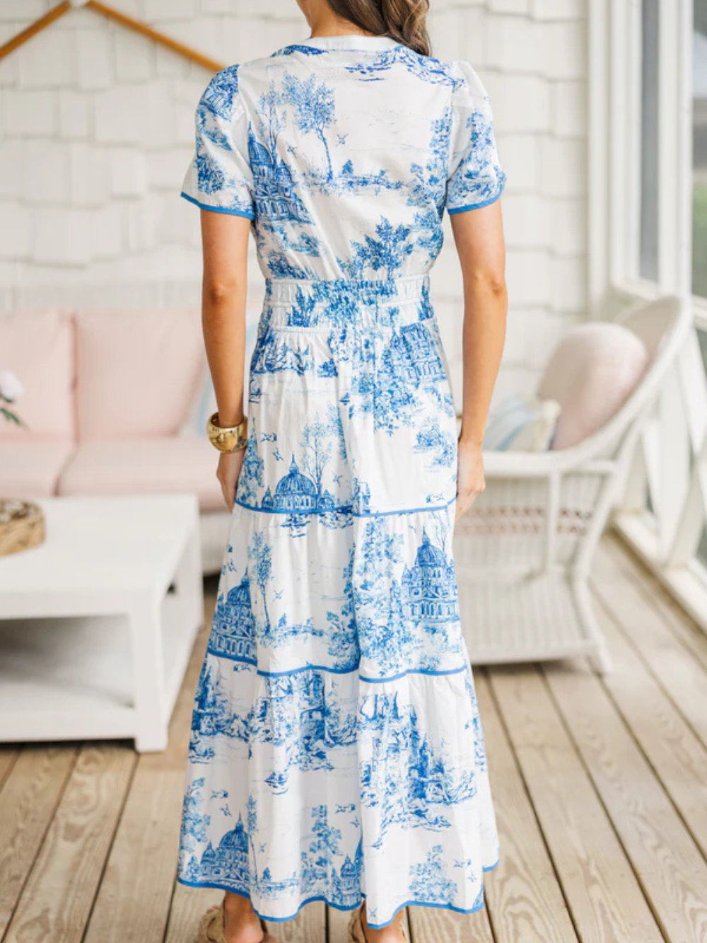 Vestido Clásico Maxi Estampado Vintage